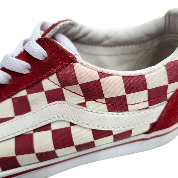 Vans Old Skool Skater Sneakers Womens 8.5 Mens 7 Racing Red Checkerboard Suede - Picture 5 of 10